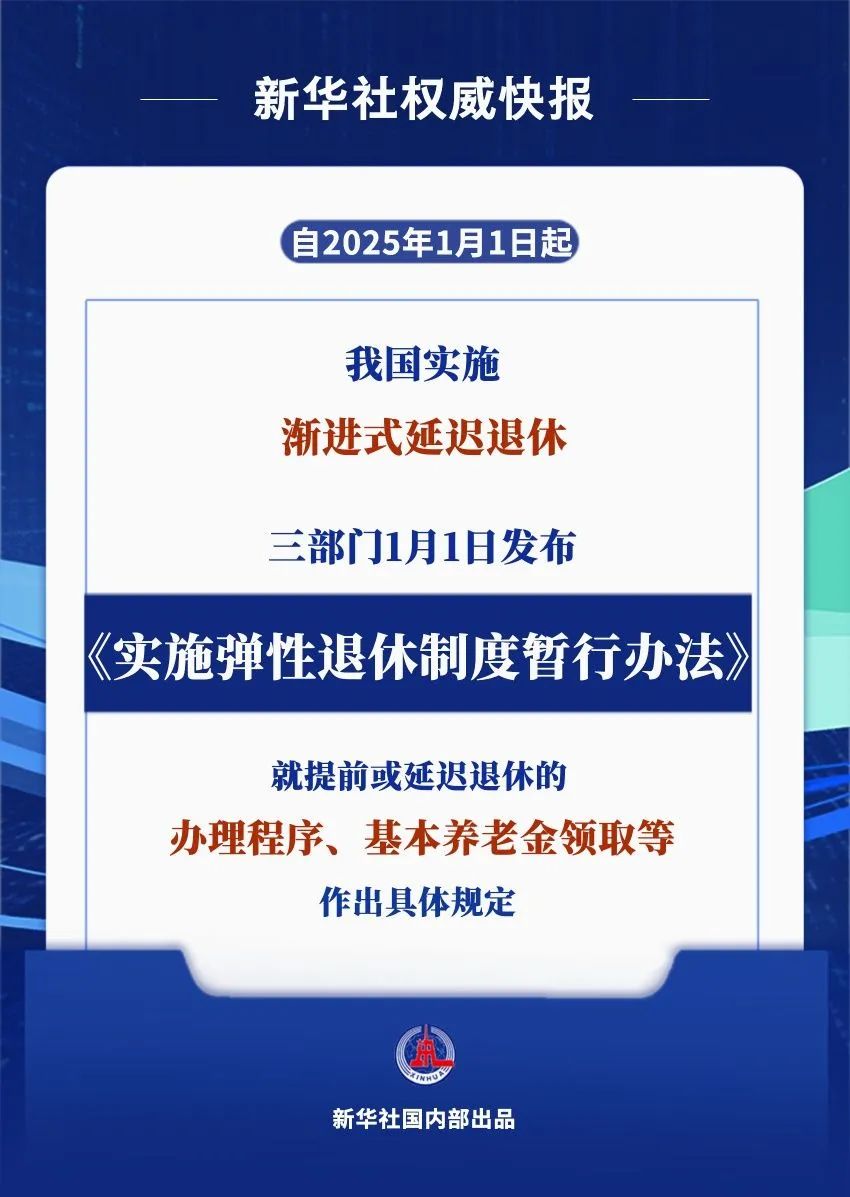 《实施弹性退休制度暂行办法》，今起实施